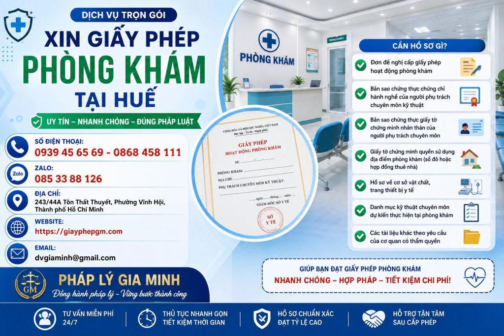 Xin giấy phép phòng khám tại Huế cần hồ sơ gì