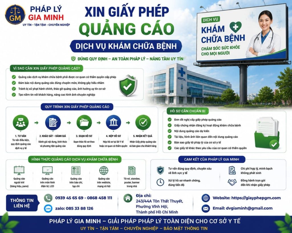 Xin giấy phép quảng cáo dịch vụ khám chữa bệnh