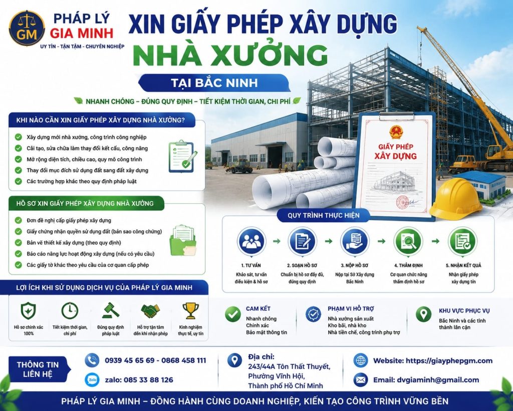 Xin giấy phép xây dựng nhà xưởng tại Bắc Ninh