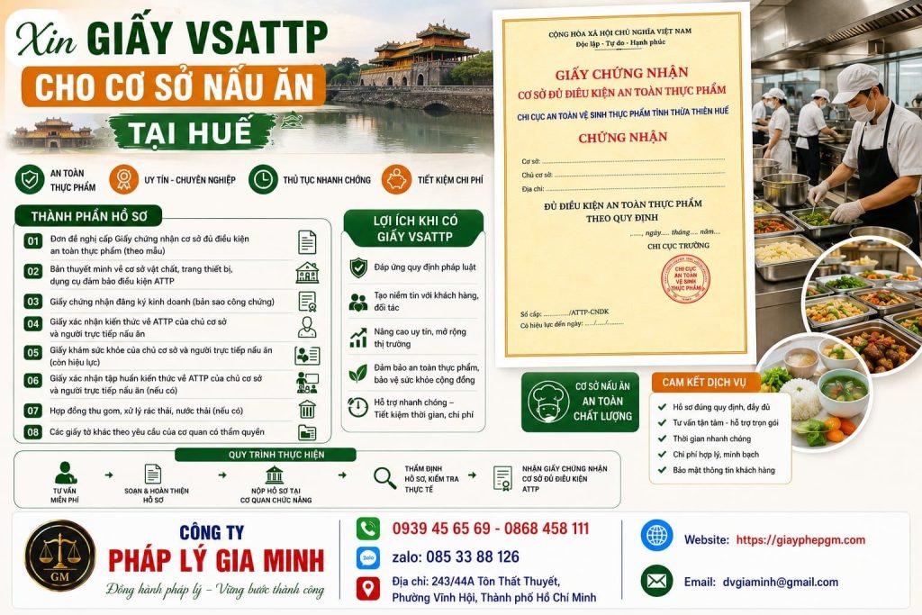 Xin giấy VSATTP cho cơ sở nấu ăn tại Huế đúng chuẩn, dễ thực hiện 1 Xin giấy VSATTP cho cơ sở nấu ăn tại Huế