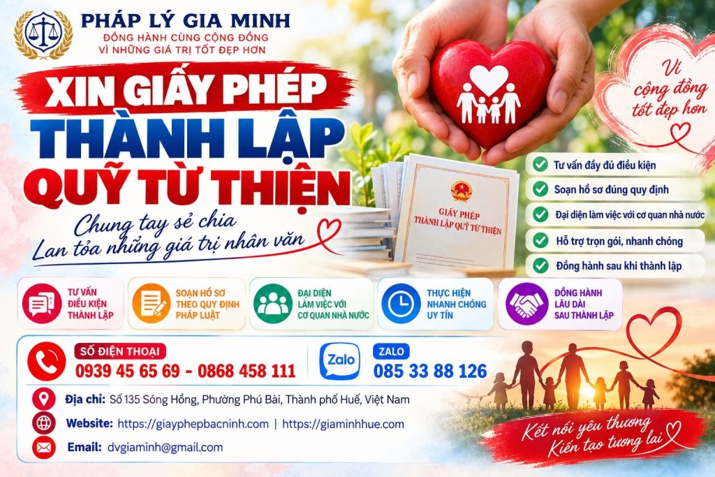 Xin giấy phép thành lập quỹ từ thiện