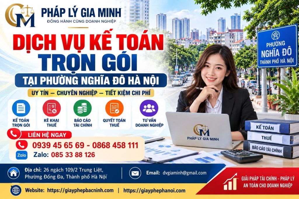 Dịch vụ kế toán trọn gói tại phường Nghĩa Đô Hà Nội
