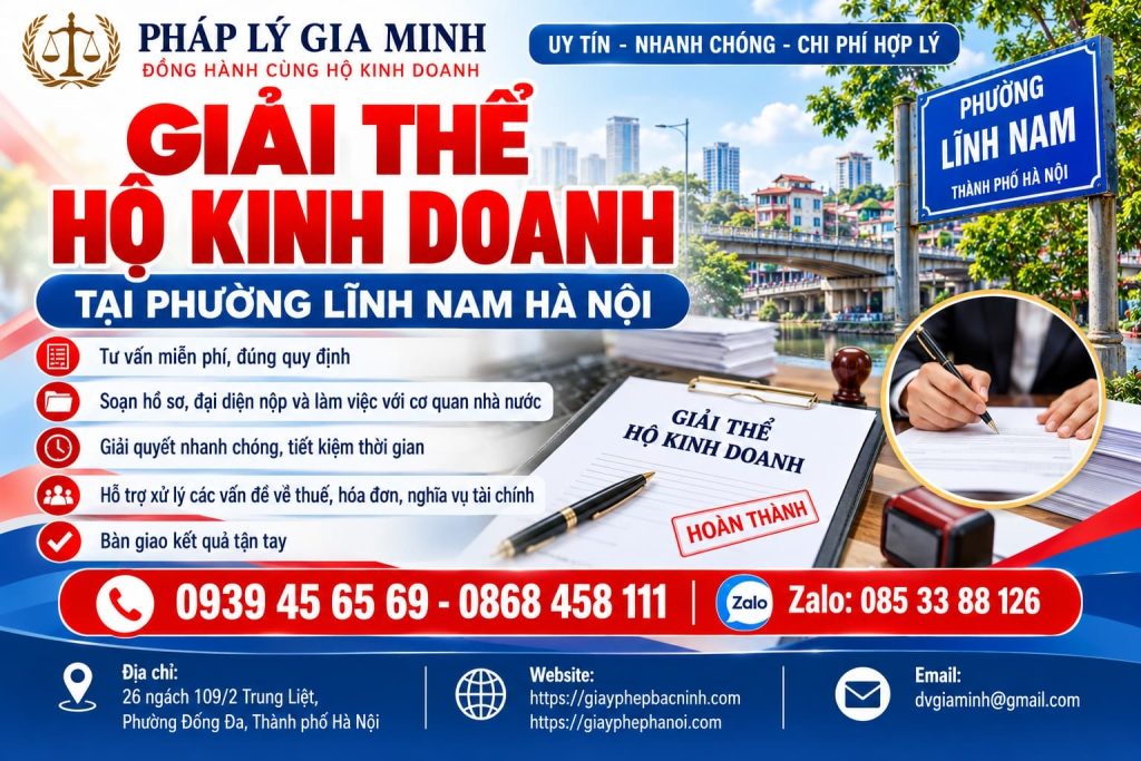 Giải thể hộ kinh doanh tại phường Lĩnh Nam Hà Nội